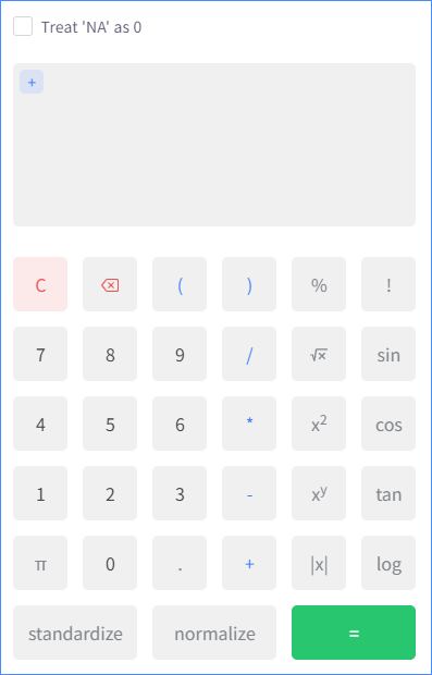 Calculator panel
