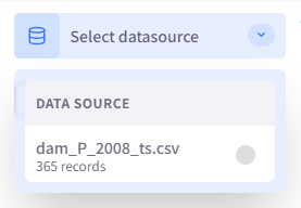 Datasource selection menu