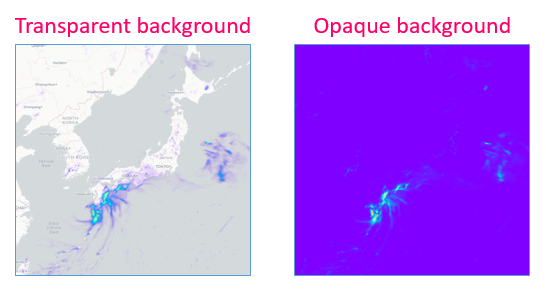Example of two background modes of NetCDF layer