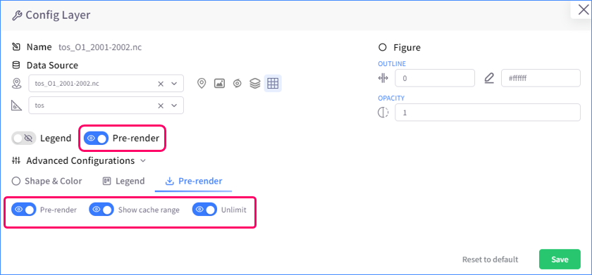Pre-render configuration