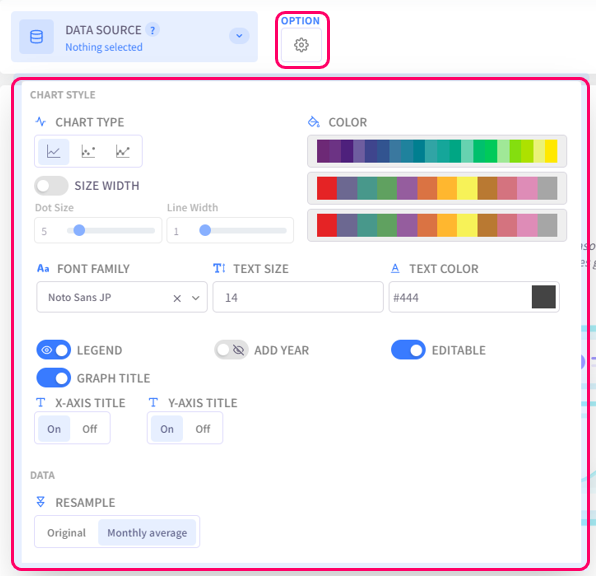 Display style settings menu