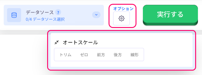 Auto-scale method selection menu