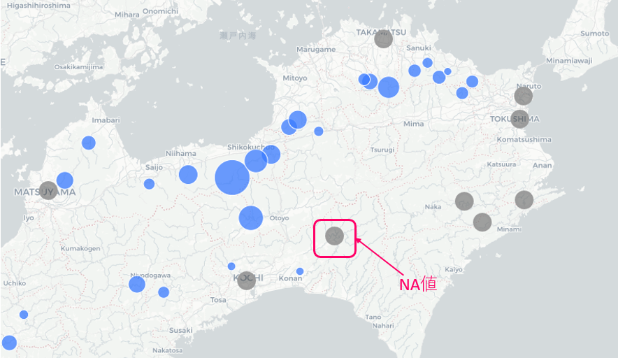 Example of displaying NA values
